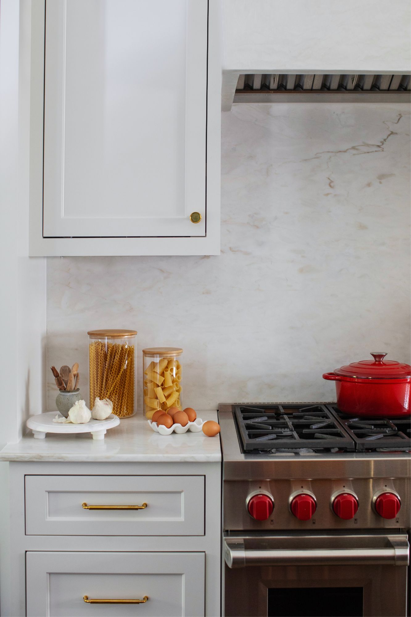 Range and plaster hood detail