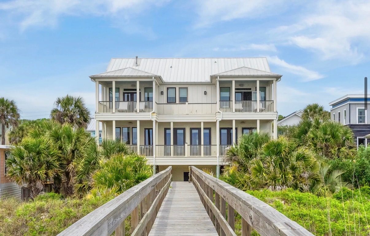 Boardwalk leading to a Lowcountry beach home